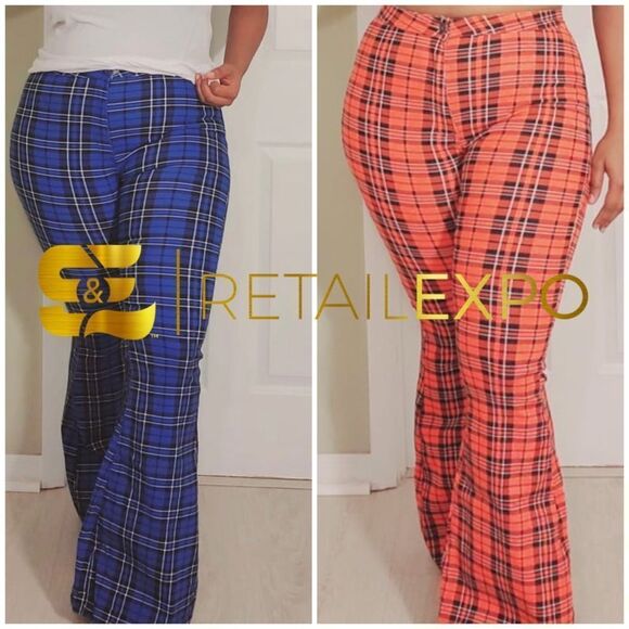 High Rise Plaid Pants - Picture 1 of 6